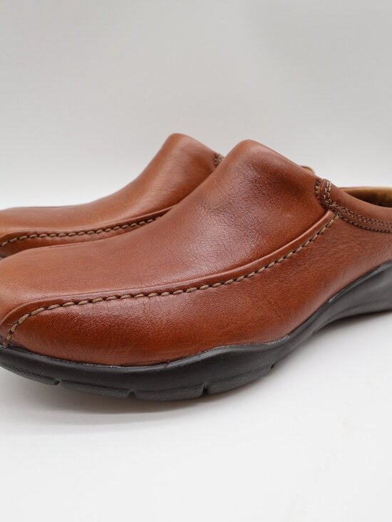 Hush Puppies Zoom Clogs Mens 10 Tan Leather Slip On Comfort Shoes main image 9